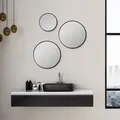 Spiegel rund Talos Picasso schwarz Ø 40 cm - mit hochwertigem Aluminiumrahmen für stilvolles Ambiente - Perfekter Badezimmerspiegel Rund, der Ele... - Schwarz