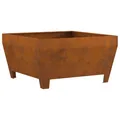 vidaXL Rustikale Cortenstahl Feuerstelle 80 x 43 cm | Outdoor Holzheizung Langlebig & Rostbeständiges Design Perfekt für Balkone Zusammenkünfte Quadratisch Wetterfest Gartenfeatures