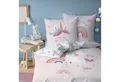 MTOnlinehandel Bettwäsche Einhorn 135x200 + 80x80 cm (Unicorn), 100% Baumwolle, 2 teilig, Mädchen-Bettwäsche Magic Tale, Regenbogen, Sterne und Wolken