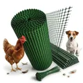 Florade Kunststoffzaun Set – Gartenzaun mit Pfosten & Kabelbindern – stabiler Maschenzaun für Hühner, Hunde & Beete – 120 cm hoch, grün, witterungsfest & zuschneidbar