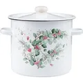 Emaille Topf 7L Kochtopf Universaltopf Suppentopf Induktion Fleischtopf Eukalyptus + Deckel