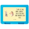 Mr. & Mrs. Panda Butterdose Hase Igel - Gelb Pastell - Geschenk, Snackbox, Igel und Hase, Butterb, Premium Kunststoff, (Packung, 1-tlg., Brotdose Liebe ist nie ohne Schmerz), Langlebigkeit gelb