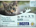 Katzenfutter nass BOZITA Tasty Meat & Fish Menu Fisch & Fleisch Häppchen in Sauc