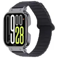 Für Xiaomi Redmi Watch 5 / Watch 4 Silikon Armband mit Metall Gehäuse Schwarz