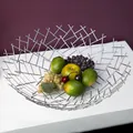 Design Schale STRUCTURE 45cm silber pulverbeschichtetes Metall Deko-Schüssel