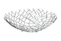 Dekoschale Metall in Silber Ø 45 cm Gitter Design Obstschale Deko Schale