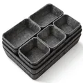 Jukibole Schubladen Organizer Set, 9 Stücke Ordnungssystem für Schublade, Küche, Büro & Schminktisch, Schrank Organizer in 4 Größen, Filzmaterial, Geräuschlos und Rutschfest, für Socken, Unterwäsche