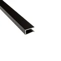 tktrading24 G03 LED Premium Glaskantenprofil Schwarz - Kühlendes LED-Profil - 1 meter