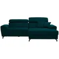Carryhome Ecksofa, Petrol, Textil, 3-Sitzer, Füllung: Schaumstoff, Ottomane rechts, L-Form, 267x181 cm, Stoffauswahl, Liegefunktion, seitenverkehrt erhältlich, Rücken echt, Wohnzimmer, Sofas & Couches, Wohnlandschaften, Ecksofas