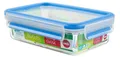 CLIP & CLOSE Frischhaltedose 0,8 Liter (transparent/blau, rechteckig, Klassikformat)