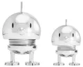 Hoptimist Bumble Set Limited Edition, Wackelfigur & Glücksbringer, Skandinavische Deko Figuren für Wohnzimmer & Büro, Lustige Kleine Geschenke, X-Small/Small, Chrome