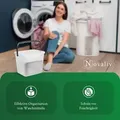 Novaliv Waschmittelbox mit Deckel 4 Liter I Transparent I 23,5 x 18 x 18,5 cm I Box Waschpulver Aufbewahrungsbox mit Henkel Waschmittel