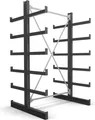 STIER Kragarmregal, doppelseitig, 1 Feld mit 5 Ebenen, BxHxT 1300x2000x500mm, Regalsystem mit 5 gleich langen Kragarmen (pro Seite), Tragkraft pro Kragarm 200kg, Lagersystem mit stabiler