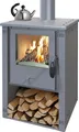EEK A+ Kaminofen Pella gussgrau mit Herdplatte - 5,4kW