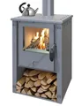 ECOfoxx Kaminofen Pella gussgrau mit Herdplatte - EEK A+, 5,40 kW