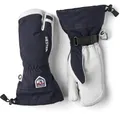 Hestra Heli Ski 3-Finger Handschuhe Lederhandschuhe Skihandschuhe Damenhandschuhe Herrenhandschuhe Damen/Herren - mit Futter, Klettverschluss Winter Herbst-Winter - 12 HS dunkelblau