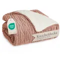 Wohndecke Oeko-TEX zertifizierte waschbare Wohn- & Kuscheldecke, Blumtal, mit weicher Sherpa-Innenseite 150 cm x 200 cm