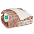 Kuscheldecke 150x200 cm mit ZopfstrickOptik  OekoTEX zertifizierte Mikrofaser...