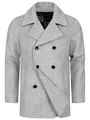 Indicode Herren INParade Klassischer Herrenmantel aus Wollmix | Wintermantel mit Reverskragen für Männer Lt Grey Mix, S