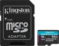 Kingston 64 GB microSDXC Canvas Go Plus Gen4 200MB/s A2 U3 V30 Card+ Adapter Micro SD Secure Digital (SDCG4/64GB)