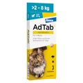 AdTab Katze 2-8 kg Kautablette als Zecken- und Flohschutz mit Vanille-Hefe-Aroma, 3 Tabletten für 3 Monate, einfach zu verabreichen, wirkt schnell