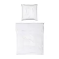 Möve Noblesse Bettwäsche-Set 135x200 cm + 80x80 cm aus 100% Baumwolle, White/Grey