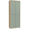 Carryhome Schuhschrank Alice Springs, Salbeigrün, Eiche Artisan, Holzwerkstoff, 8 Fächer, 74.5x191.9x34.9 cm, Typenauswahl, Beimöbel erhältlich, stehend, Garderobe, Schuhaufbewahrung, Schuhschränke