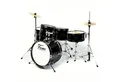 FAME Schlagzeug,Kinderschlagzeug für Kinder ab 4 Jahren 5-teiliges Set mit Becken und Hardware schwarze Spannreifen verchromte Hochwertige Spannschrauben einstellbare Sitzhöhe - Piano Black, Schlagzeuge, Drum-Sets, Kinderschlagzeug, Kinder ab 4 Jahren, 5-teiliges Set, verchromte