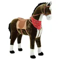 Sweety Toys 5048 Reitpferd, das riesige Pferd zum Reiten, Reittier Stehpferd, Mädchentraum, Spielpferd, Farbe Chocolate braun, Größe ca. 105 cm