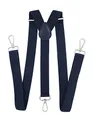 axy Herren Hosenträger mit 3 robusten Karabiner Verschluss 2,5 cm breit Y-Form stufenlos verstellbar (Schwarzblau)