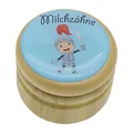 GICO Milchzahndose, Zahndose Milchzähne Bilderdose mit diversen Motiven aus Holz für Jungen und Mädchen mit Drehverschluss 44 mm (Ritter)