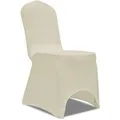 vidaXL 6 x Stuhlhusse Stretchhusse Cremefarben