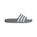 adidas Badeschuhe Adilette Aqua 3-Streifen (Cloudfoam-Fußbett, EVA-Riemen) grau/weiss - 1 Paar, Größe Euro (US): 47 (12)