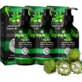 Shampoo Kopfhaut Pflege Haarwachstum gegen Haarausfall Schwarze Rizinusöl Vegan, 3x 300ml