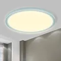 LQWELL® Deckenleuchte LED Deckenlampe, IP44 Wasserfest Badlampe Rund Flach 18W 3000K 1600LM Modern Schlicht Lampe Dünn für Wohnzimmer Badezimmer Schlafzimmer Küche Balkon Keller Büro, 220 * 24mm