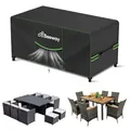 BEEWAY Gartenmöbel Abdeckung Wasserdicht V2.0 183x122x73cm, Schutzhülle Abdeckplane für Gartentische Terrassenmöbel Möbelsets - 420D Oxford Gewebe, Anti-UV, Winterfest