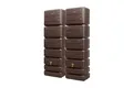 4rain Regentonne Wandtank Slim Wood Decor Set 700 L, Darkwood, 2X Slim 350L, inkl. Verbinder