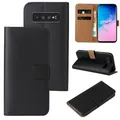 LBH Handyhülle für Samsung Galaxy S10 mit Karten- und Geldfach Smartphone Hülle mit Standfunktion Flip Case Wallet Schutzhülle Magnetverschluss Schwarz
