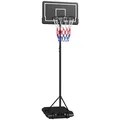 SPORTNOW Basketballkorb mit Ständer Höhenverstellbarer Basketballständer mit Rollen und bruchsicherem Rückwand, 182-213 cm Basketball-Backboard-Ständer, für Erwachsene, Stahl
