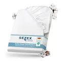SETEX Molton Köper Matratzenschutz, 90 x 200 cm, Matratzenschoner aus 100% Baumwolle, Basic, Weiß