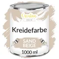 Creative Deco Beige Kreidefarbe 1000 ml | Möbellack, Möbelfarbe ohne Schleifen | Für Landhaus, Vintage-Stil, Decoupage, Möbel-Renovierung | Matt Abwaschbar | Wisch- und Gradient-Effekt möglich