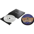 Verbatim Externer Slimline CD/DVD-Brenner + DVD-R 4,7GB 16x Silver Matt 10er Spindel (CD Brenner, DVD Brenner) (4064161311340)
