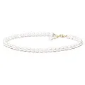 Gaura Pearls Perlenkette Damen Choker – Weiße Süßwasserperlen 8–9 mm • 40–43 cm • 14K Gelbgold plattierter 925 Silber Verschluss • Eleganter Damenschmuck & Geschenk