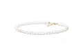 Gaura Pearls Perlenkette Gaura Pearls Perlenkette - weiß, rund, 9 mm, 14K Gelbgold (585) plattiert (1 Mik) 925er Silber