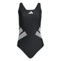 adidas Damen Logo C-Back Swimsuit Swimwear, Black/White, 44