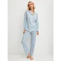 CALIDA Pyjama Cotton Special Damen (2 tlg) aus 100% Baumwolle, atmungsaktiv und klimaregulierend blau L (48/50)