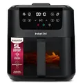 Instant Pot Vortex Compact Schwarz-Heißluftfritteuse 5 l Korb, Familiengröße, 4 in 1 – Heißluftfrittieren, Trocknen, Backen, Aufwärmen, Antihaftbeschichtung, leicht zu reinigen, spülmaschinenfest