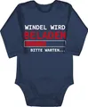 Baby Body langarm Mädchen Junge - Sprüche - Windel wird beladen - 6/12 Monate - Navy Blau - babybody neugeborene babygeschenke spruch geladen strampler lustige babykleidung babygeschenk spruche