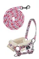 HKM Kinder Hobby Horsing Print Halfter und Strick, Flower, One Size