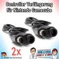 2x Gamecube Controller Verlängerung 1,8m - GC Verlängerungskabel GamePad Kabel